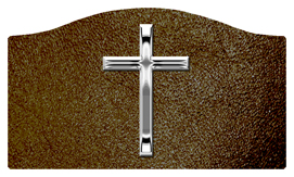 DASHELL-510-SL-SH-BR Silver Single Cross Shimmer Brown Background